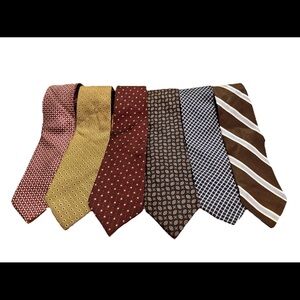 Lot of 6 100% Silk Tommy Hilfiger Elegant Men's Tie Set - Multicolor.